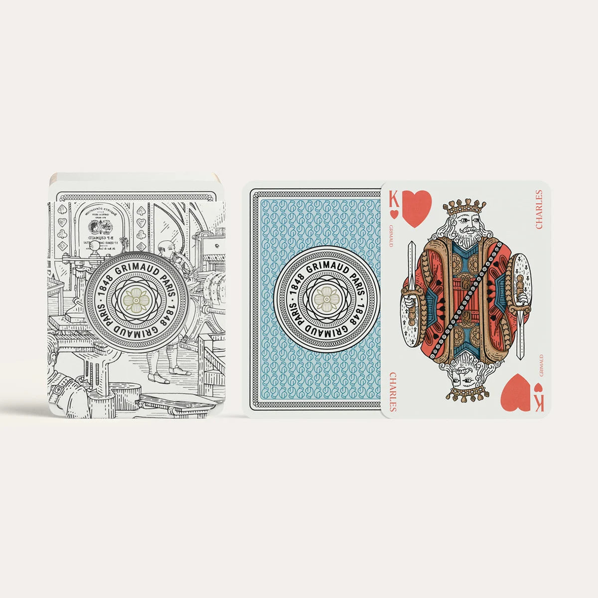 N °100 : Cartes de Belote (Bleu Dauphin) Grimaud