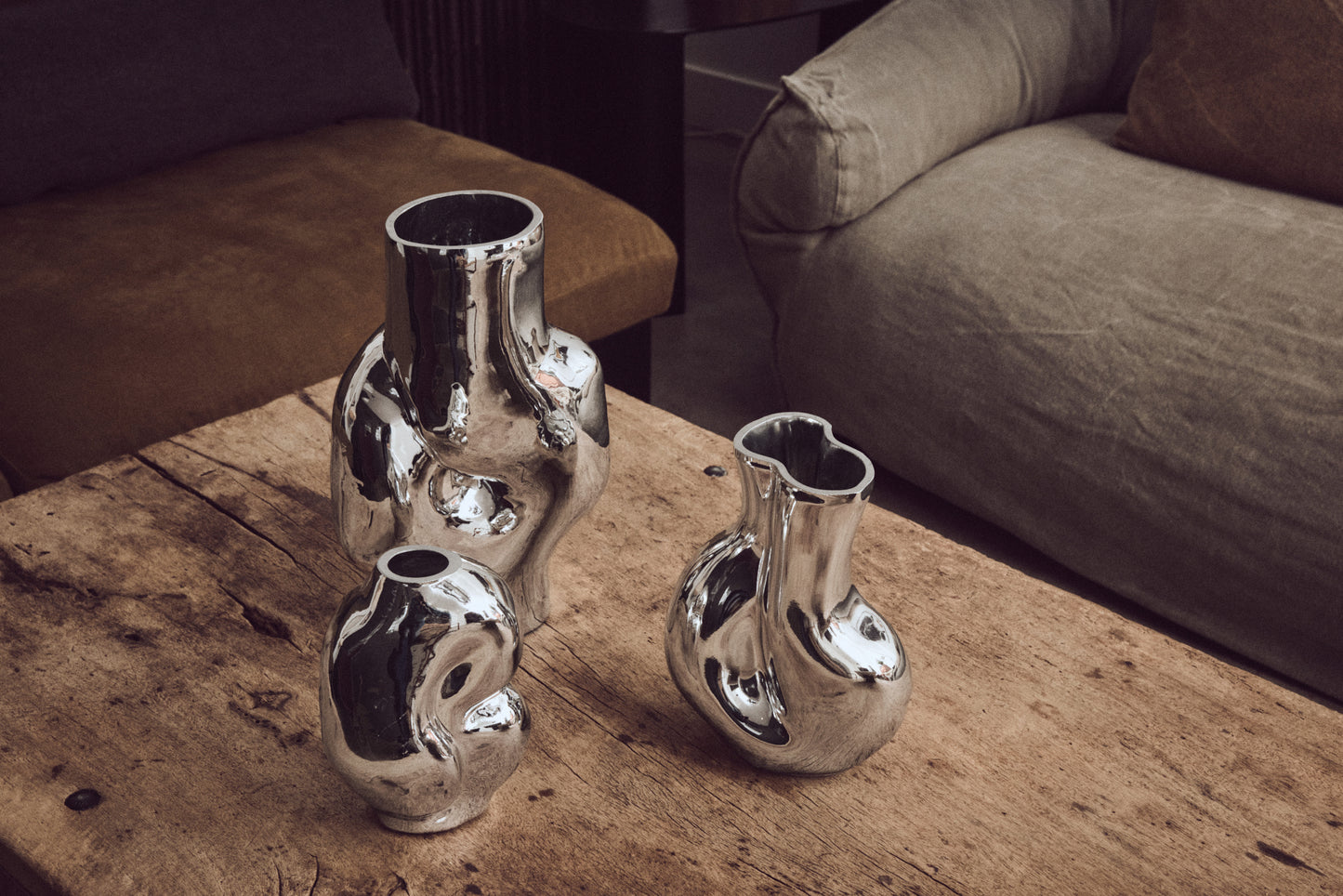 Vase chromé
