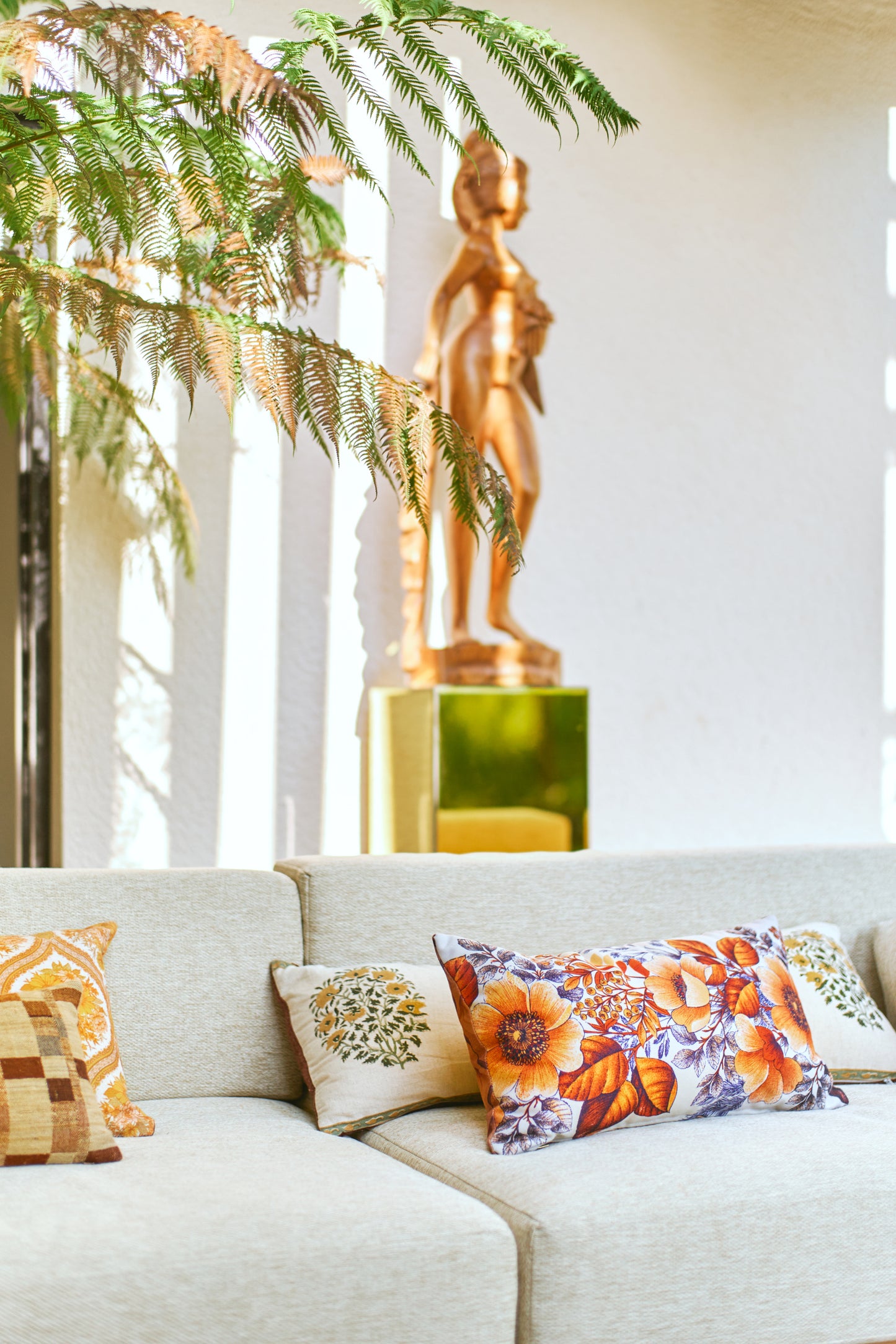 Coussin imprimé botanique