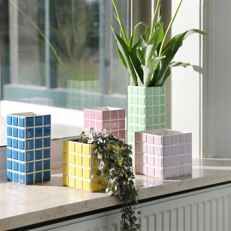 Vase en mosaïque vert