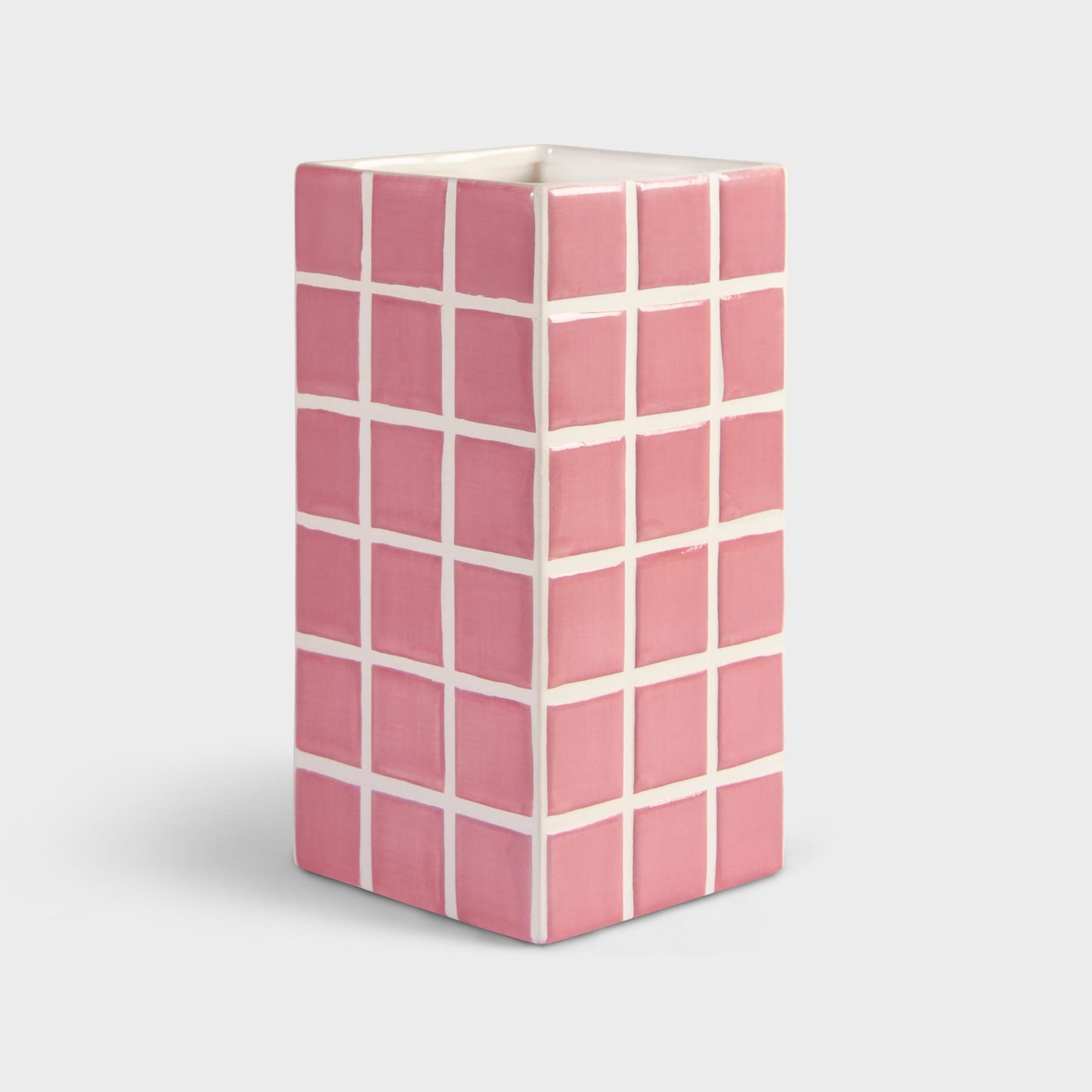 Vase en mosaïque rose