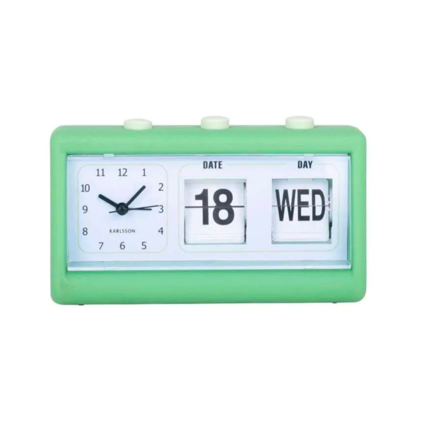 Horloge réveil rétro vert