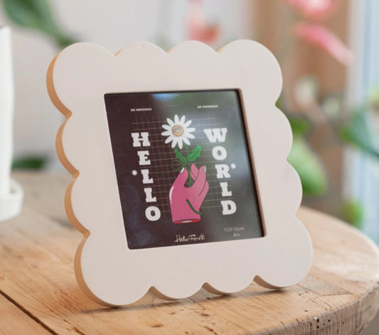 CADRE PHOTO PÉTALE BEIGE CARRE