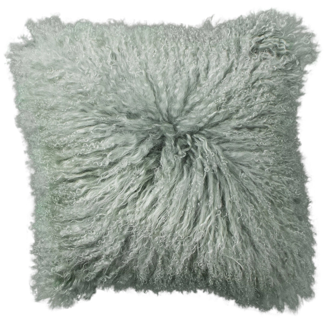 Mint Tibetan Sheepskin Cushion