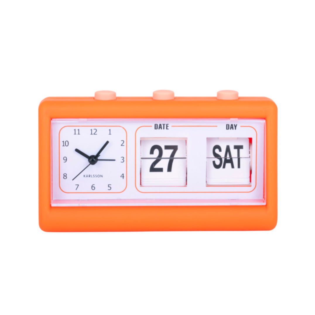 Horloge réveil rétro orange