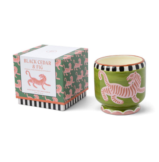 Bougie Adopo tigre - Cèdre noir & Figue