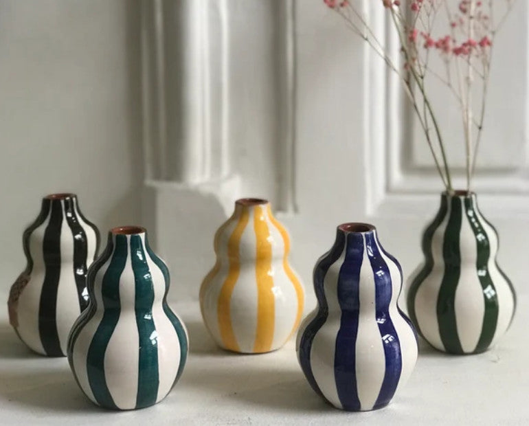 Mini vase gourde Vert Bold Stripe Casa Cubista