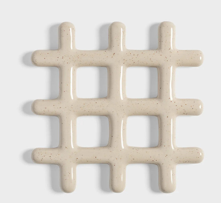 Dessous de plat grille gris clair
