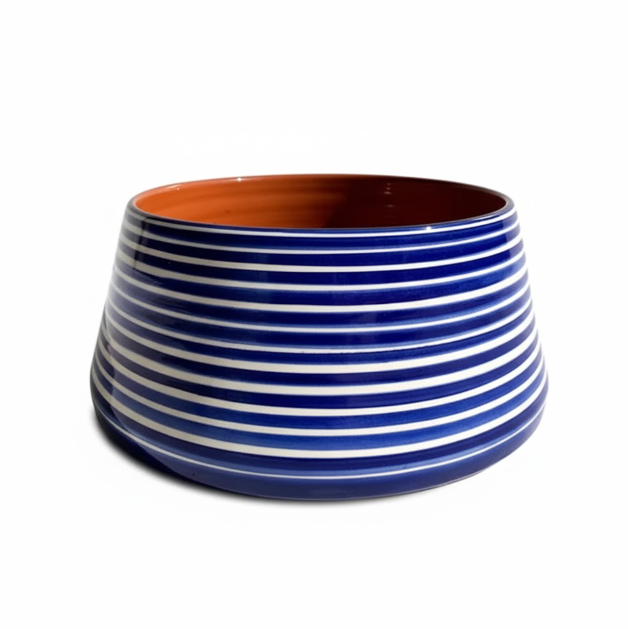Bol / Vide poche conique Bleu Classic Stripe Casa Cubista