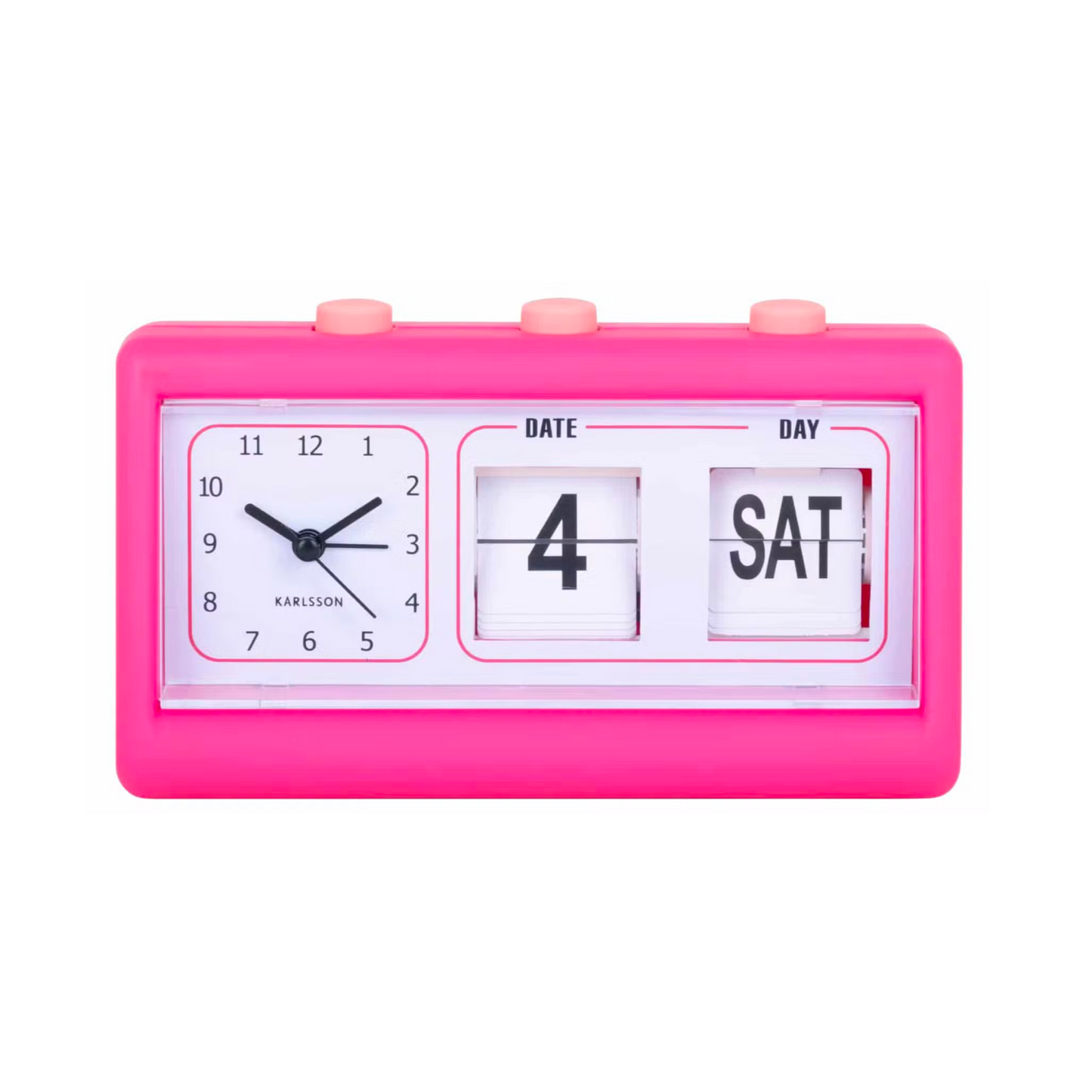 Horloge réveil rétro rose