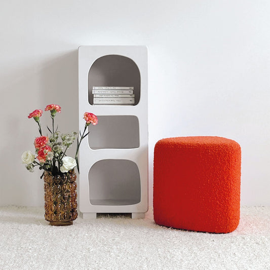 Tabouret Eve tissu bouclette orange