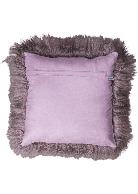 Vintage Purple Tibetan Sheepskin Cushion