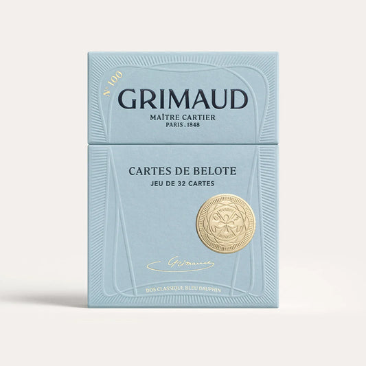 N °100 : Cartes de Belote (Bleu Dauphin) Grimaud