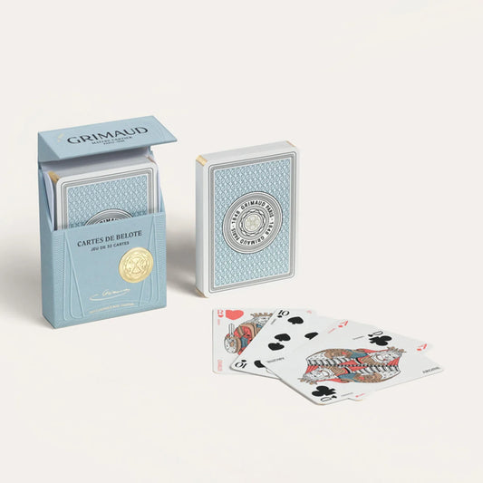 N °100 : Cartes de Belote (Bleu Dauphin) Grimaud