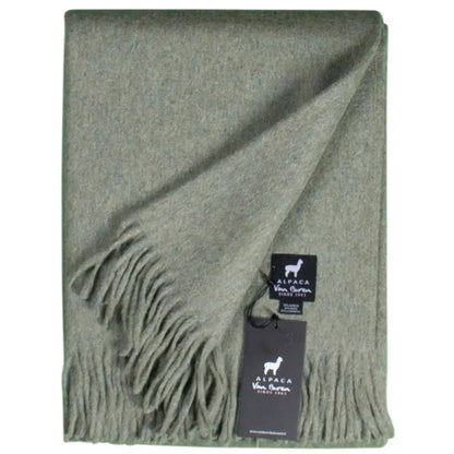 Alpaca wool throw - Light green 200 x 150