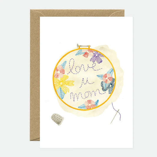 Love u mum broderie - Carte de voeux