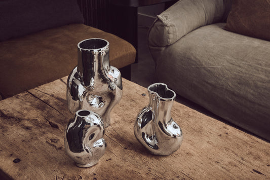 Vase chromé