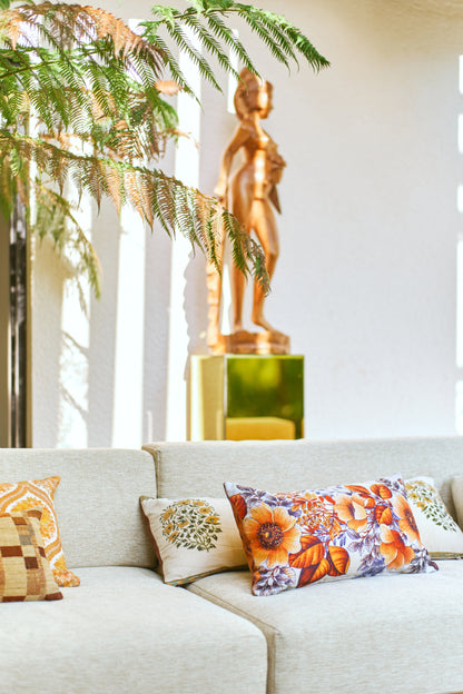 Coussin imprimé botanique