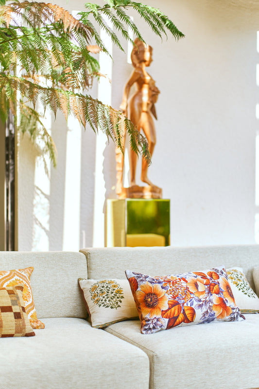 Coussin imprimé botanique