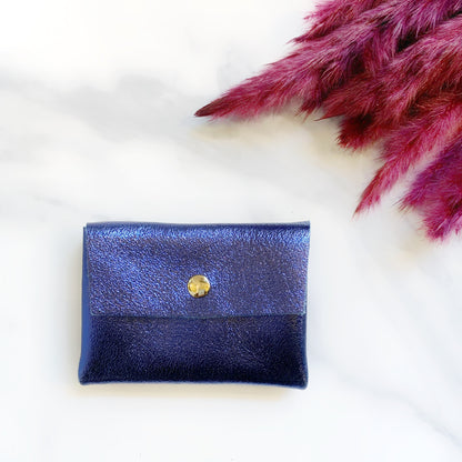 Porte-monnaie en cuir pailleté