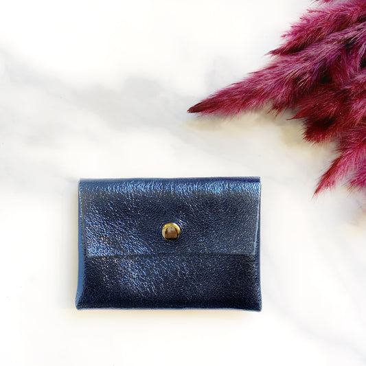 Porte-monnaie en cuir pailleté