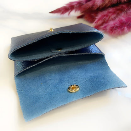 Porte-monnaie en cuir pailleté