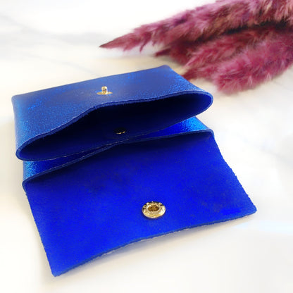 Porte-monnaie en cuir pailleté