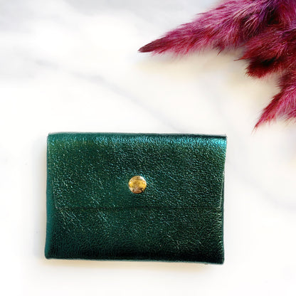 Porte-monnaie en cuir pailleté