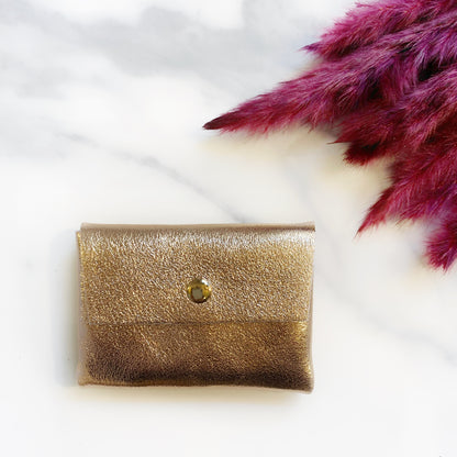 Porte-monnaie en cuir pailleté