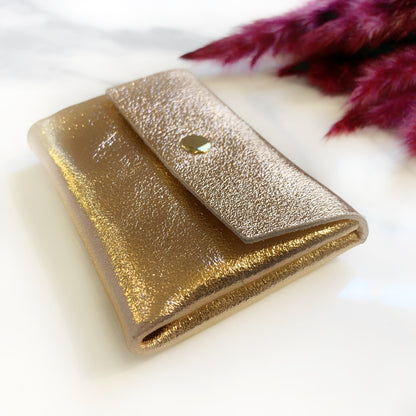 Porte-monnaie en cuir pailleté