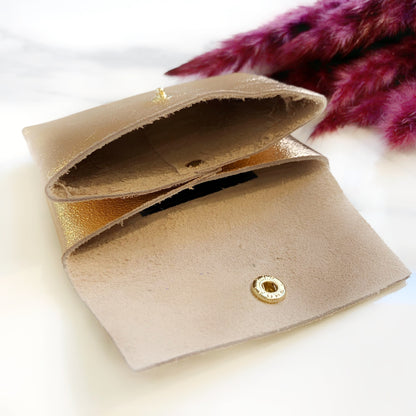 Porte-monnaie en cuir pailleté
