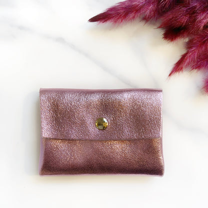 Porte-monnaie en cuir pailleté