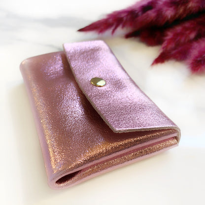 Porte-monnaie en cuir pailleté