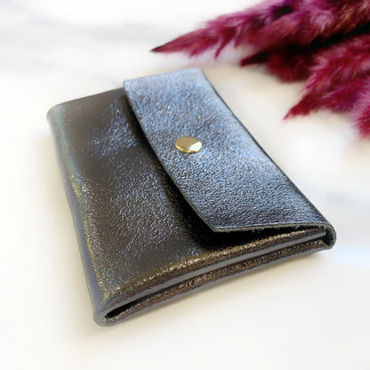 Porte-monnaie en cuir pailleté
