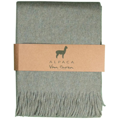 Alpaca wool throw - Light green 200 x 150
