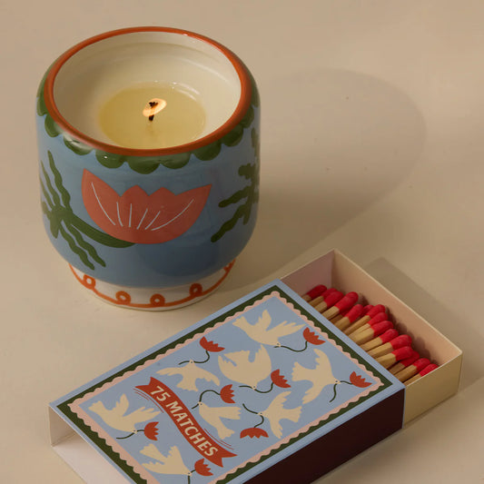 Bougie parfumée céramique Fleur de Cactus - Aloe Vera, Eau de coco & Bamboo