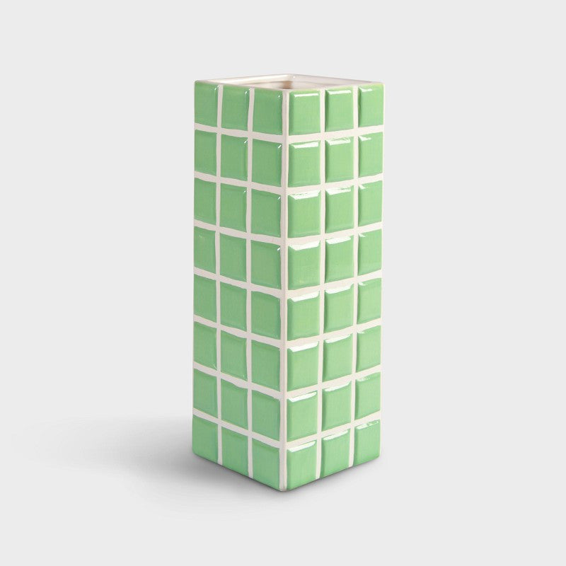 Vase en mosaïque vert