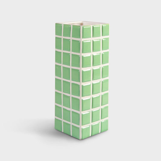 Vase en mosaïque vert