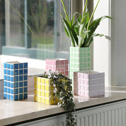 Vase en mosaïque vert