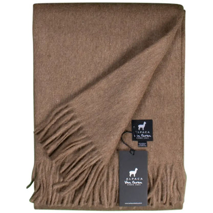 Alpaca wool throw - Caramel 200 x 150