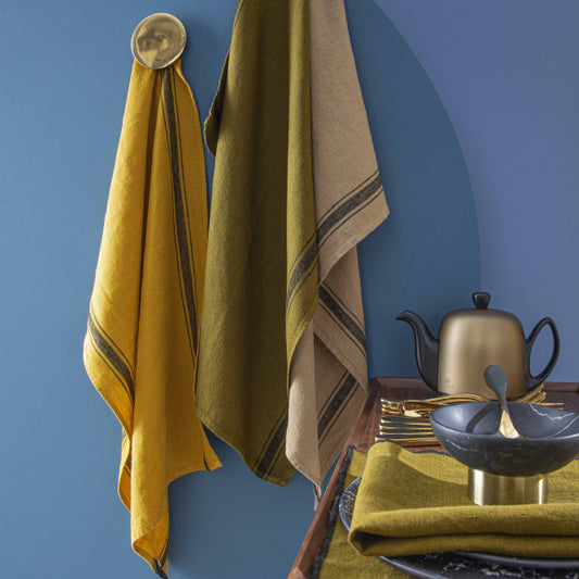 Olbia 100% linen tea towel