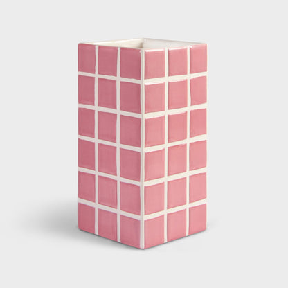 Vase en mosaïque rose