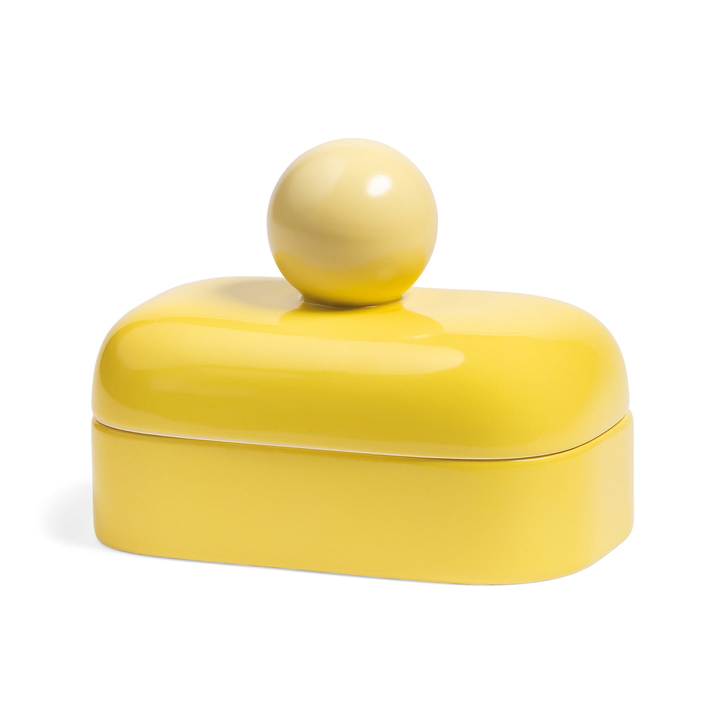 Boîte céramique jaune