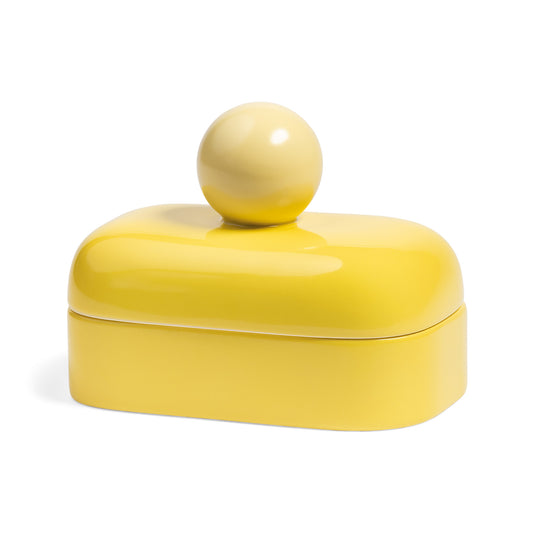 Boîte céramique jaune
