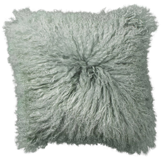 Mint Tibetan Sheepskin Cushion