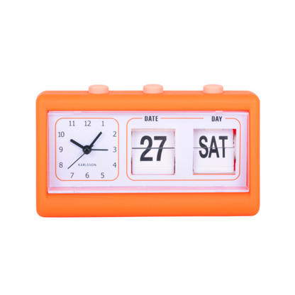 Horloge réveil rétro orange