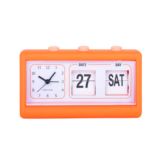 Horloge réveil rétro orange