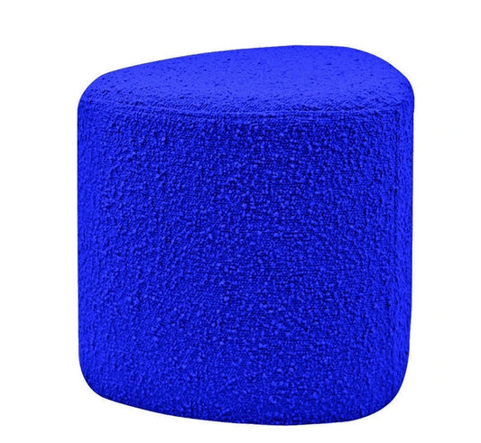 Tabouret Eve tissu bouclette bleu