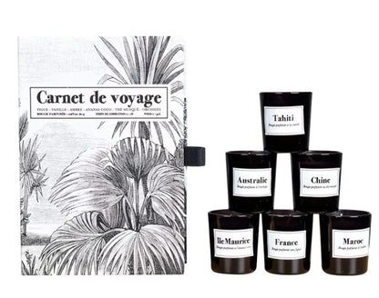 Coffret de 6 bougies carnet de voyage mini