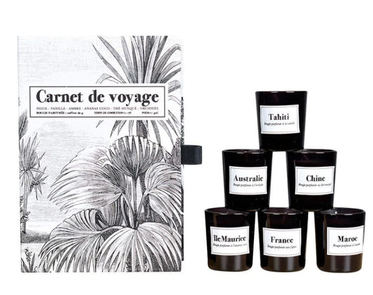 Coffret de 6 bougies carnet de voyage mini
